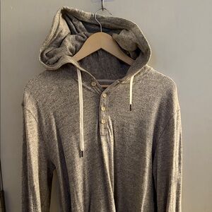 Lucky Brand Men's Heather Gray Hooded Henley